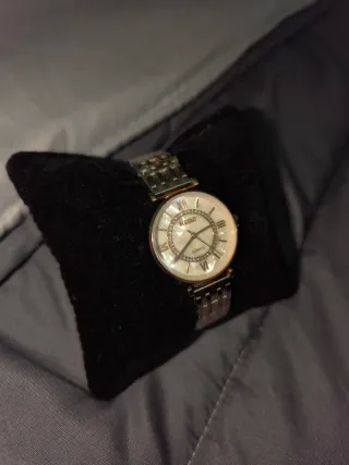 Reloj Oro Rosa y Plateado, esfera perlada Nuevo