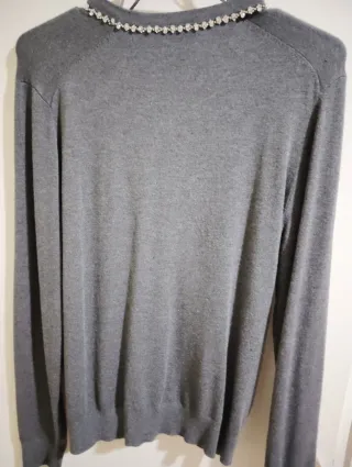 Abrigo Zara Gris con Pedrería