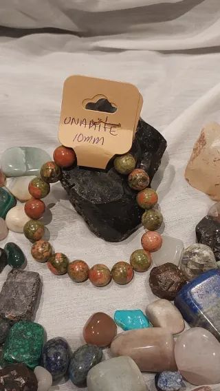 Pulsera Unakita Natural 10mm