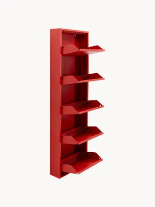 Zapatero vertical rojo 5 baldas