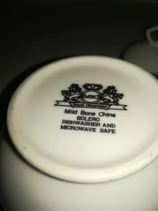 Vasetto in ceramica con decoro blu