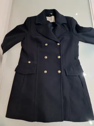 Zara cappotto Lana Blu Scuro Taglia L