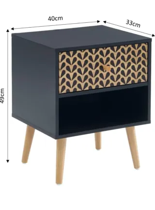 Mesita de Noche BAITA Efecto Roble