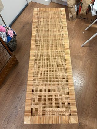 Banco de mimbre y madera Ikea