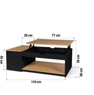 Mesa de centro elevable madera