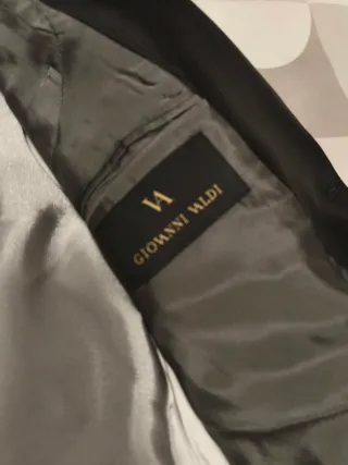 Traje Novio Talla L Negro y Gris Plateado