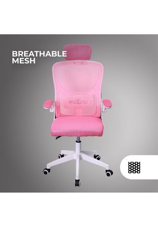 Silla de oficina ergonómica rosa