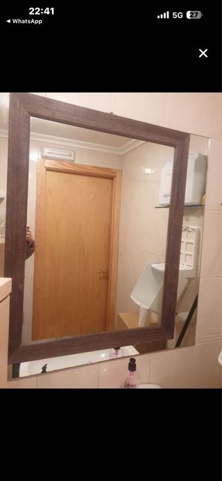 Espejo grande marco madera