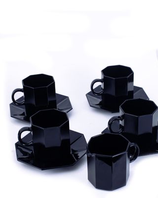 Chávenas Arcoroc Vintage Pretas (Conjunto)