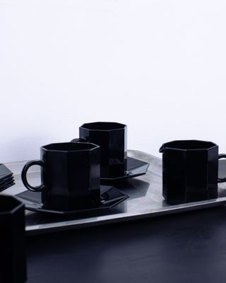 Chávenas Arcoroc Vintage Pretas (Conjunto)