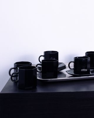 Chávenas Arcoroc Vintage Pretas (Conjunto)