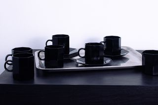 Chávenas Arcoroc Vintage Pretas (Conjunto)