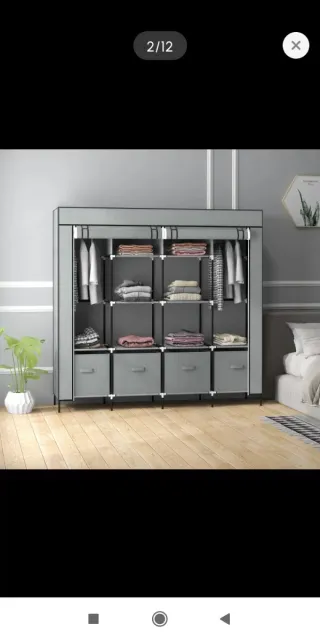 Armario ropero Plegable Tela Gris