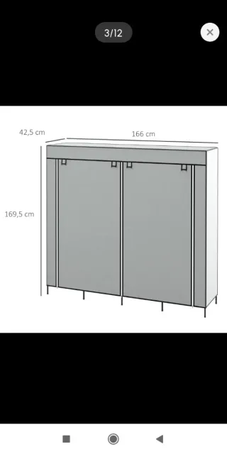 Armario ropero Plegable Tela Gris