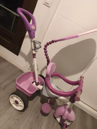 Triciclo 4en1 paseo bebé de little tikes rosa/mora