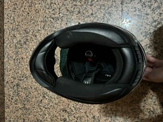 Casco de moto LEM negro y blanco talla M