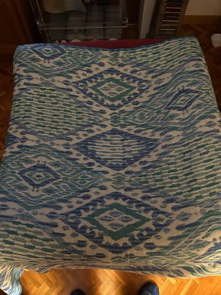 Manta decorativa azul y verde