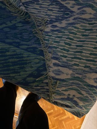 Manta decorativa azul y verde