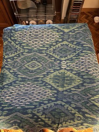 Manta decorativa azul y verde
