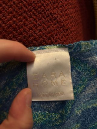 Manta decorativa azul y verde