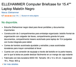 Maletín Ellehammer para portátil 15.4”. Como nuevo