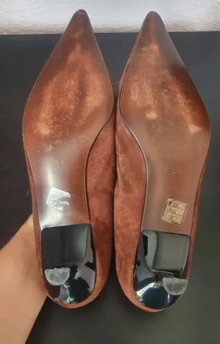 Zapatos tacón ante marrón T.38