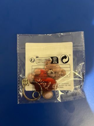 Llavero Oso Peluche Rojo y Marrón