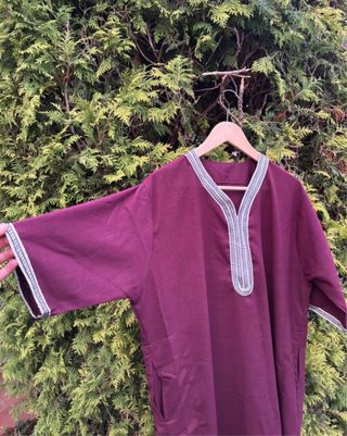 Túnica Gandoura Árabe Morada Talla Única
