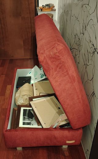 Pouf contenitore Poltrone Sofà rosso