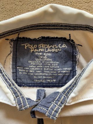 Polo Ralph Lauren manga larga crema Y2K