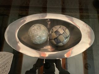 Centro de mesa metal pulido vintage