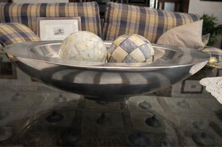 Centro de mesa metal pulido vintage