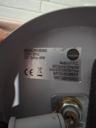 Lámpara Leroy Merlin gris metal