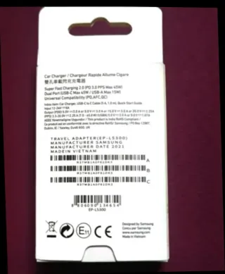 Cargador Coche Samsung 60W Dual Port 45W+15W