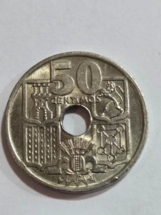 Moneda 50 cts 1949 flechas invertidas