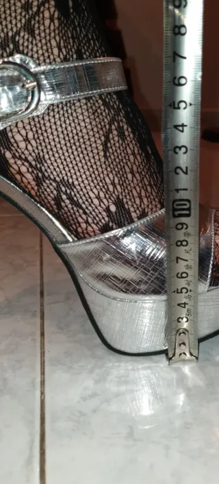 Sandali argento tacco e plateau