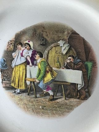 Servizio piatti antiquariato decorati