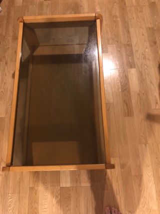 Mesa de centro madera y cristal