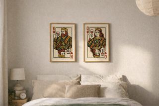 Set 2 Poster Carte da Gioco Re & Regina Cuori