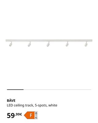 Lámpara Techo Ikea BÄVE 5 focos blanca