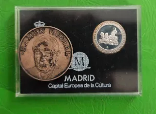 Medalla plata Ramón Rubial y moneda 200pts plata