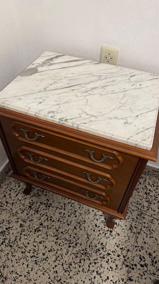 Mesitas de noche madera y mármol
