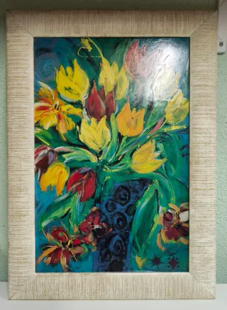 Cuadro de flores pintado