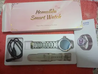 Reloj Táctil Elegante Plata y Beige