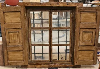 Ventana Antigua Madera Restaurada Decoración