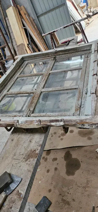 Ventana Antigua Madera Restaurada Decoración