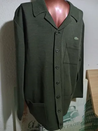 Chaqueta de punto Lacoste vintage verde oliva