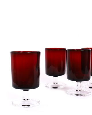 Conjunto 12 Copos Vermelhos Arcoroc Vidro