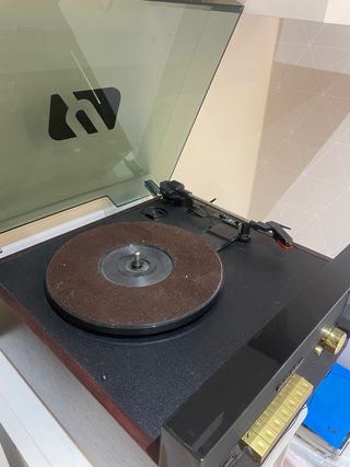 Tocadiscos Muse Bluetooth CD Radio FM Negro/Dorado