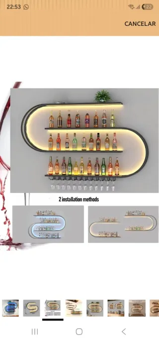 Botellero Pared Estante Flotante 4 Niveles